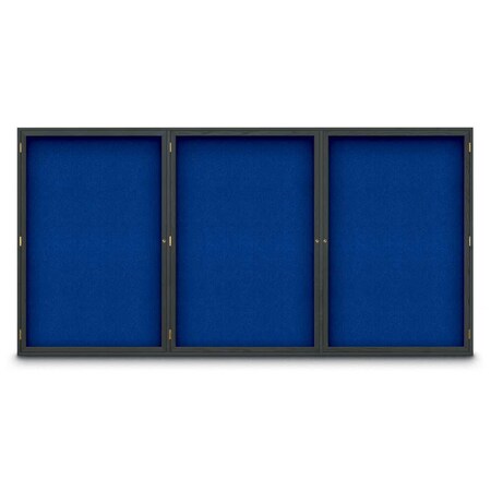 United Visual Products Sliding Door Indoor Enclosed Corkboard, 7 UV9028ACSH-BLACK-CINNABA